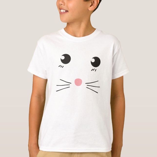 Cat face line drawing T-Shirt (Front)