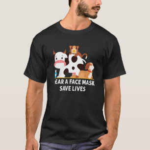 Cat Face Mask Dog Face Mask Cow Face Mask  Farmer T-Shirt