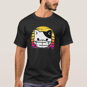 Cat Face Mask Retro Japanese Neko Cute Animal Love T-Shirt