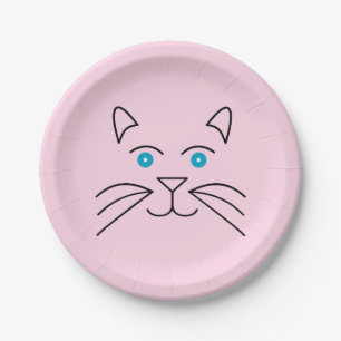 Cat face paper plate