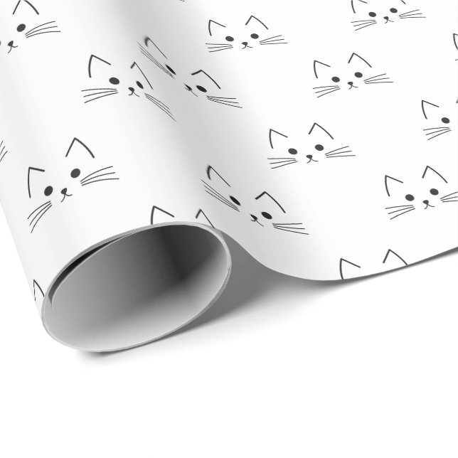 Cat face pattern wrapping paper (Roll Corner)
