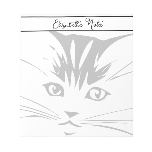 Cat Face personalised Notepad (Front)