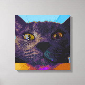 Cat Face Pop Art Canvas Print
