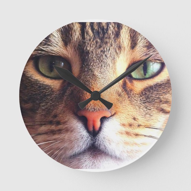 Cat Face Round Clock (Front)