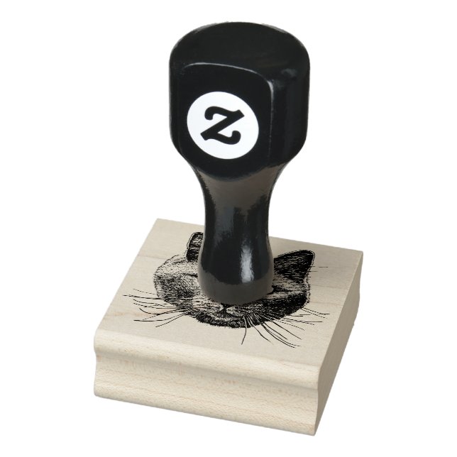 Cat Face Rubber Stamp (Stamp)