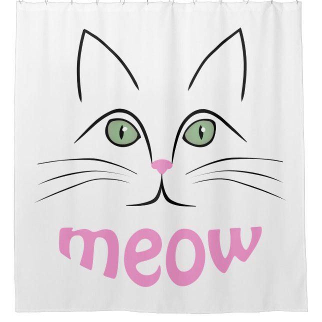 Cat face shower curtain (Front)