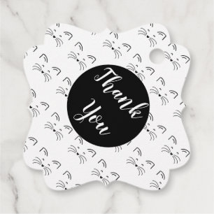 Cat face simple line favour tags