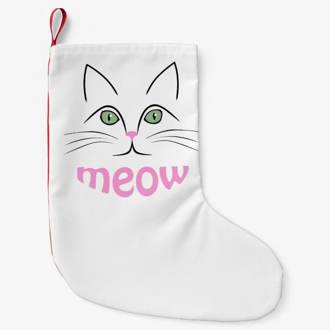 Cat face small christmas stocking (Front)
