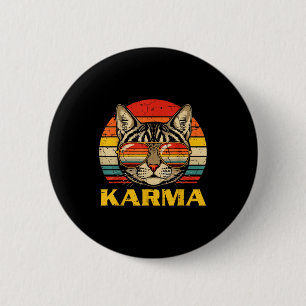 Cat Face Sungles Karma Funny Kitten Kitty Men Wome 6 Cm Round Badge