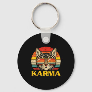 Cat Face Sungles Karma Funny Kitten Kitty Men Wome Key Ring
