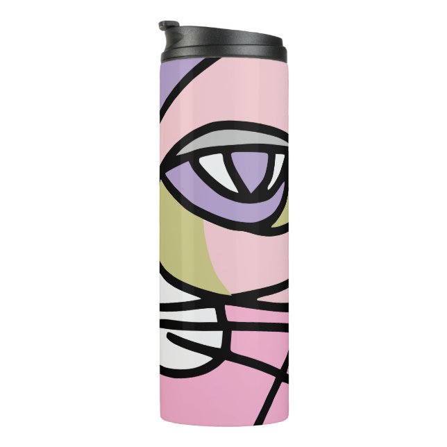 Cat face thermal tumbler (Rotated Right)