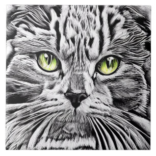 Cat face tile