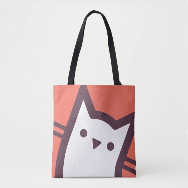 Cat Face Tote Bag (Front)