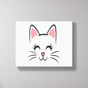 Cat Face Whiskers Print Love Halloween
