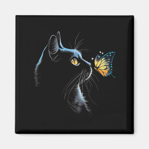 Cat Face - With Butterfly Magnet