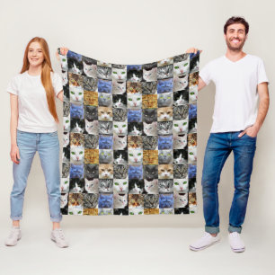 Cat Faces Collage Blanket