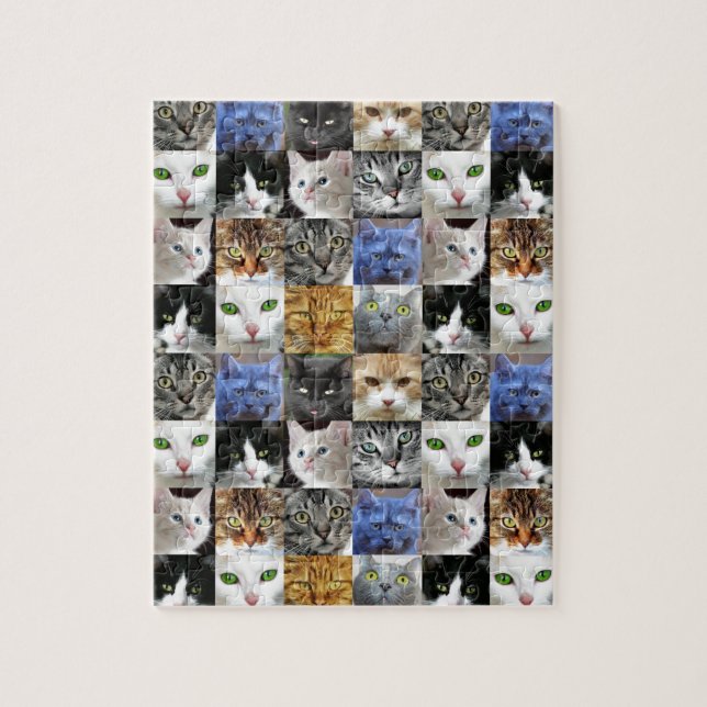 Cat Faces Collage Puzzle (Vertical)
