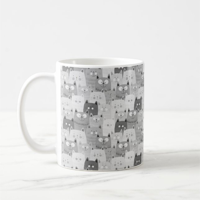 cat faces face kitten ever funny meme joke font co coffee mug (Left)
