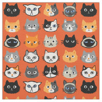 Cat Faces Pattern | Cool Kitty Cat Lover's Fabric