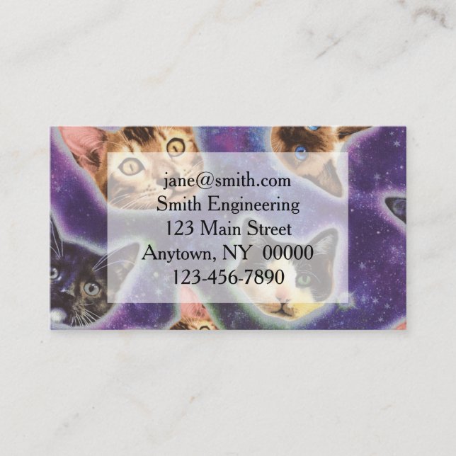 Cat faces with various breeds and patterns business card (Front)