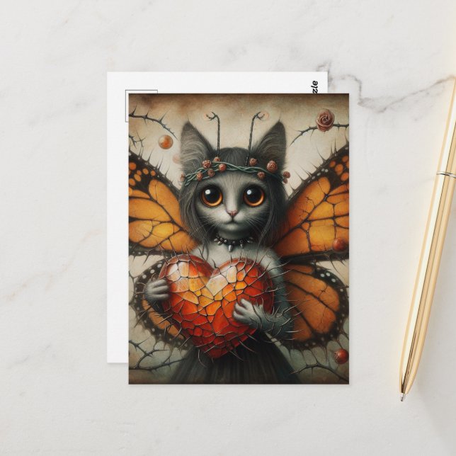 Cat Fairy Postcard (Front/Back In Situ)