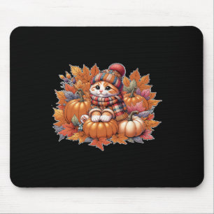Cat-fall-leaves-hello-autumn-cat-kitten-lover-than Mouse Mat