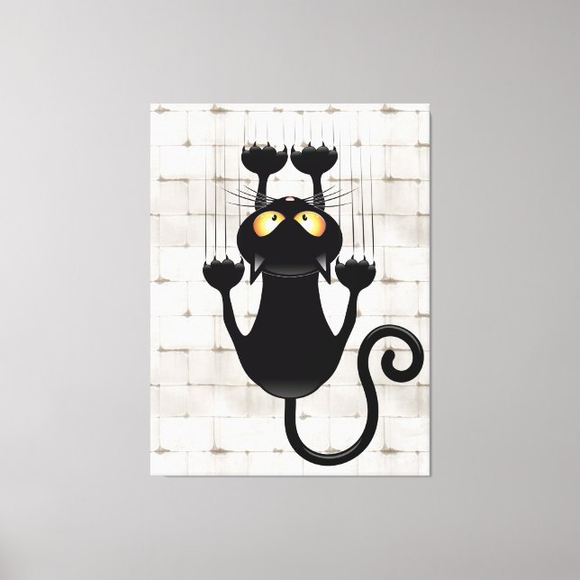 Cat Falling down fun cartoon character Canvas Print (Front)