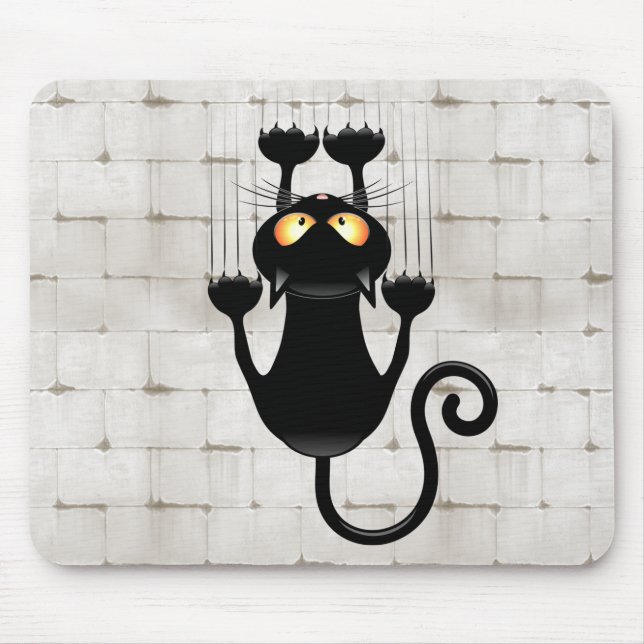 Cat Falling down fun cartoon character Mouse Mat (Front)