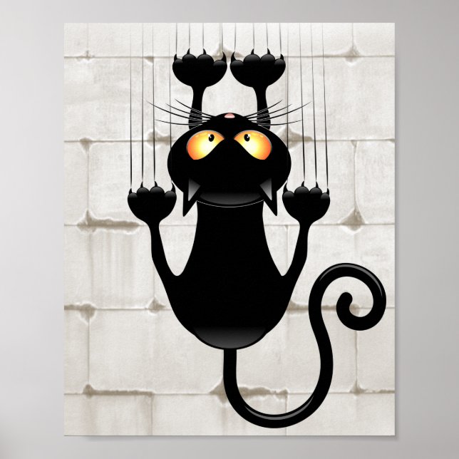 Cat Falling down fun cartoon character Poster (Front)