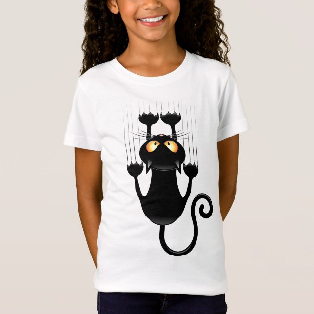Cat Falling down fun cartoon character T-Shirt (Front)