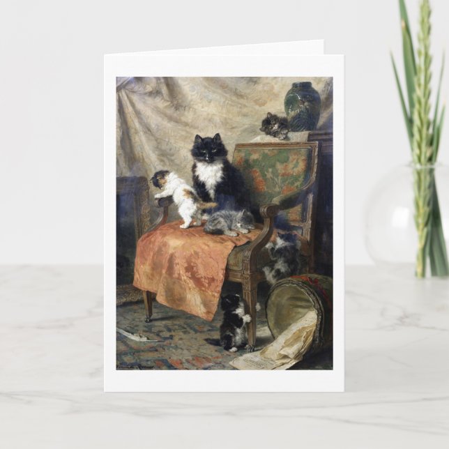 Cat Family, Henriëtte Ronner-Knip Card (Front)