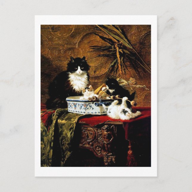 Cat Family, Henriëtte Ronner-Knip Postcard (Front)