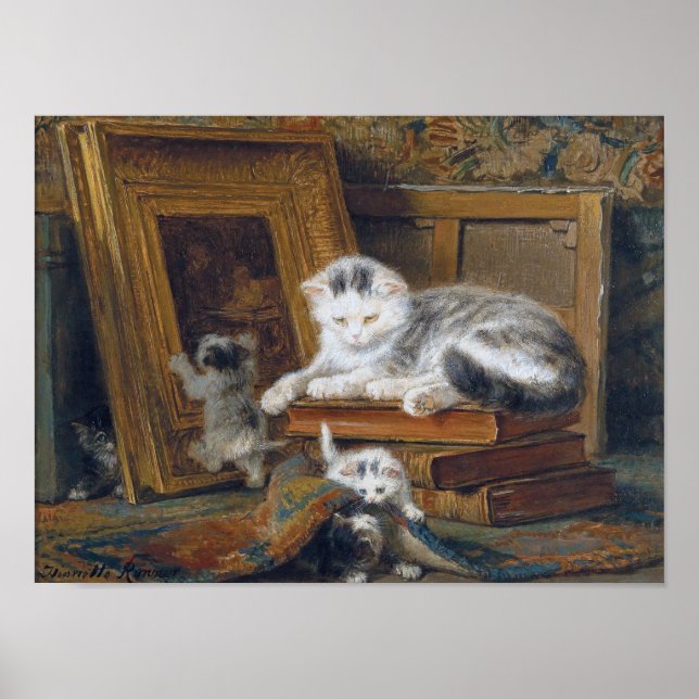 Cat Family, Henriette Ronner-Knip Poster (Front)