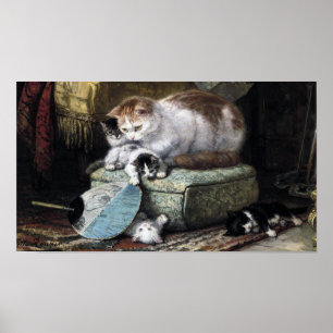 Cat Family, Henriette Ronner-Knip Poster