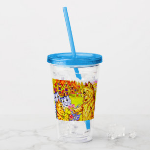 Cat Family in Garden Acrylic Tumbler