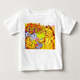 Cat Family in Garden Baby T-Shirt