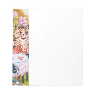 Cat Family in Garden Updated Notepad