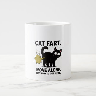 Cat Fart Move Along Nothing To See Here Funny  Large Coffee Mug