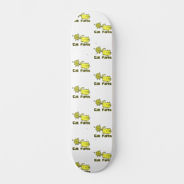 Cat farts humour cute cats skateboard (Front)