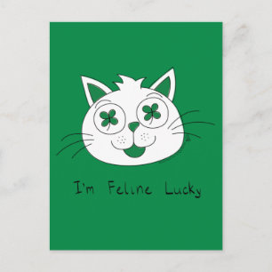 Cat  Feeling Lucky St. Patrick's Day Postcard