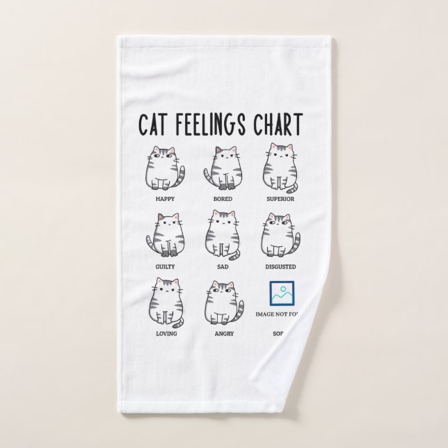 Cat Feelings Chart Bath Towel Set (Hand Towel)