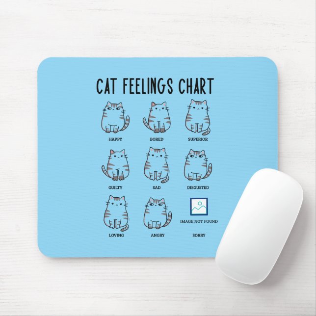 Cat Feelings Chart Mouse Mat (With Mouse)