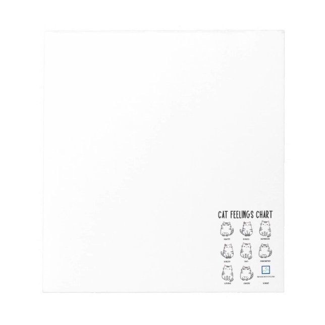 Cat Feelings Chart Notepad (Front)