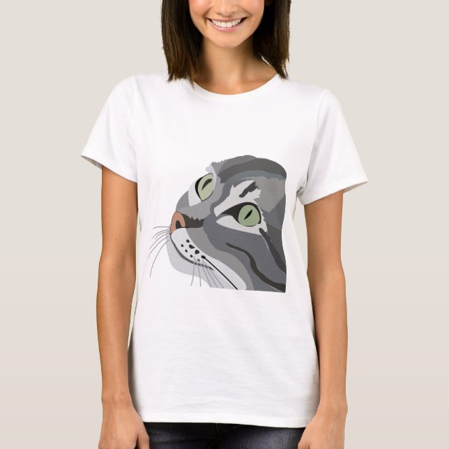 Cat Feline Eyes Cute Animal T-Shirt (Front)