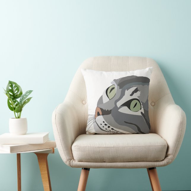 Cat Feline Eyes Cute Kitty Cushion (Chair)