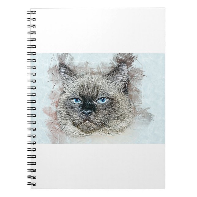 Cat Feline Kitten Pet Head Rag Doll Cat Cute Notebook (Front)