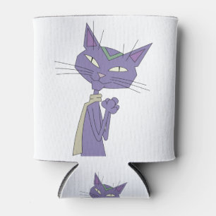 Cat Feline Lilac Violet Smart Clever Smirking Can Cooler