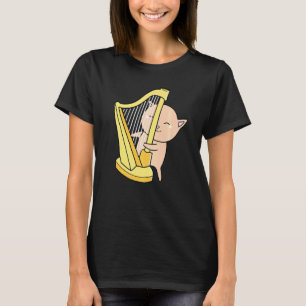 Cat Feline Meow Harp Orchestra Concert Gig Rhythm  T-Shirt
