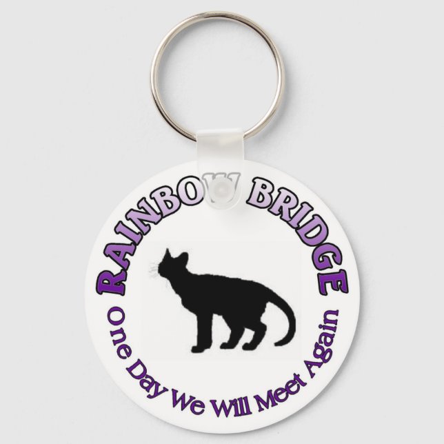 CAT FELINE RAINBOW BRIDGE KEYCHAIN (Front)