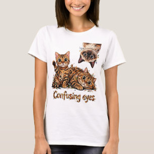 Cat Feline Trio in Bloom, Cat's Cute, Funny Cat T-Shirt